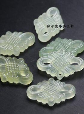 18x26mm天然岫玉中国结吊坠 DIY古风压襟手链项链配饰