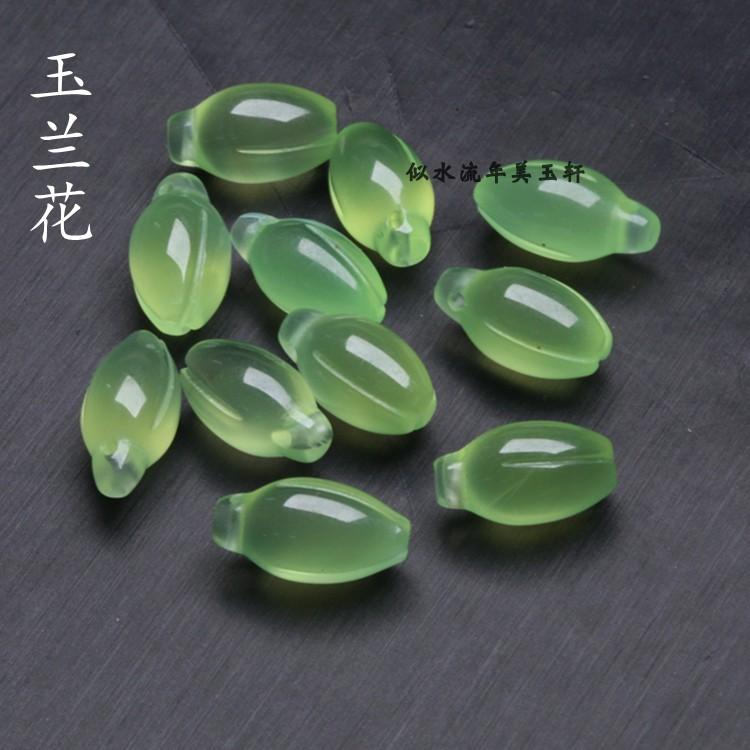8x14mm仿古绿玛瑙玉兰花苞吊坠