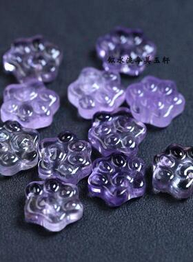 13x15mm天然紫水晶猫爪小坠子吊坠 DIY手链项链配饰