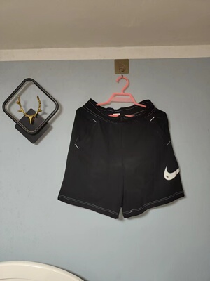 #耐Nke 纯色Logo印花休闲运动短裤 黑色  s码 165-170