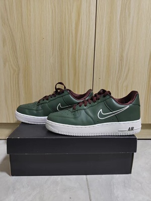 二手正品Nke Air Foce 防滑轻便低帮 运动鞋 男款 墨绿色  40码