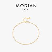 MODIAN摩典S925纯银小金珠豆豆手链女日韩简约夏季 新款 ins潮手饰