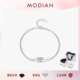 MODIAN摩典1克拉莫桑钻手链女S925纯银时尚 设计感双层叠戴风手饰