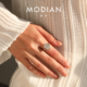 MODIAN摩典4.5克拉莫桑钻S925纯银奢华超闪雷迪恩切割方糖戒指女