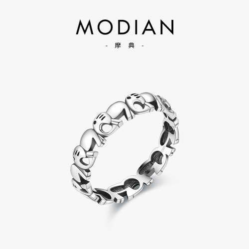 925纯银精致可爱复古闭口戒指女