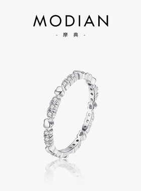 原创s925纯银精致设计少女心形小清晰细戒指女日韩ins潮闭口尾戒