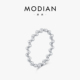 MODIAN摩典S925纯银复古小众不规则串珠银豆豆清冷感戒指食指戒