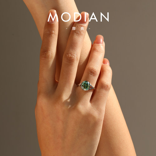 摩典莫桑钻S925银3克拉轻奢钻戒