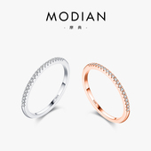 925排钻小众设计戒指女纯银时尚 个性 ins潮冷淡风尾戒网红小指食指