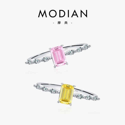 摩典925银小方糖高级时尚戒指女