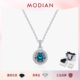 MODIAN摩典1克拉七彩绿莫桑钻项链S925纯银小众设计甜酷风锁骨链