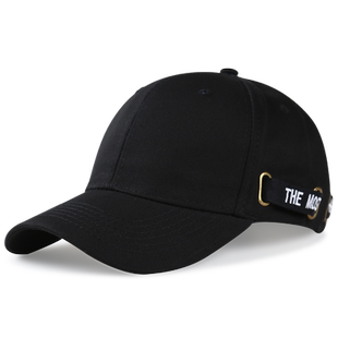 帽子男潮秋天韩版字母鸭舌帽休闲百搭女秋季小众棒球帽黑白遮阳帽