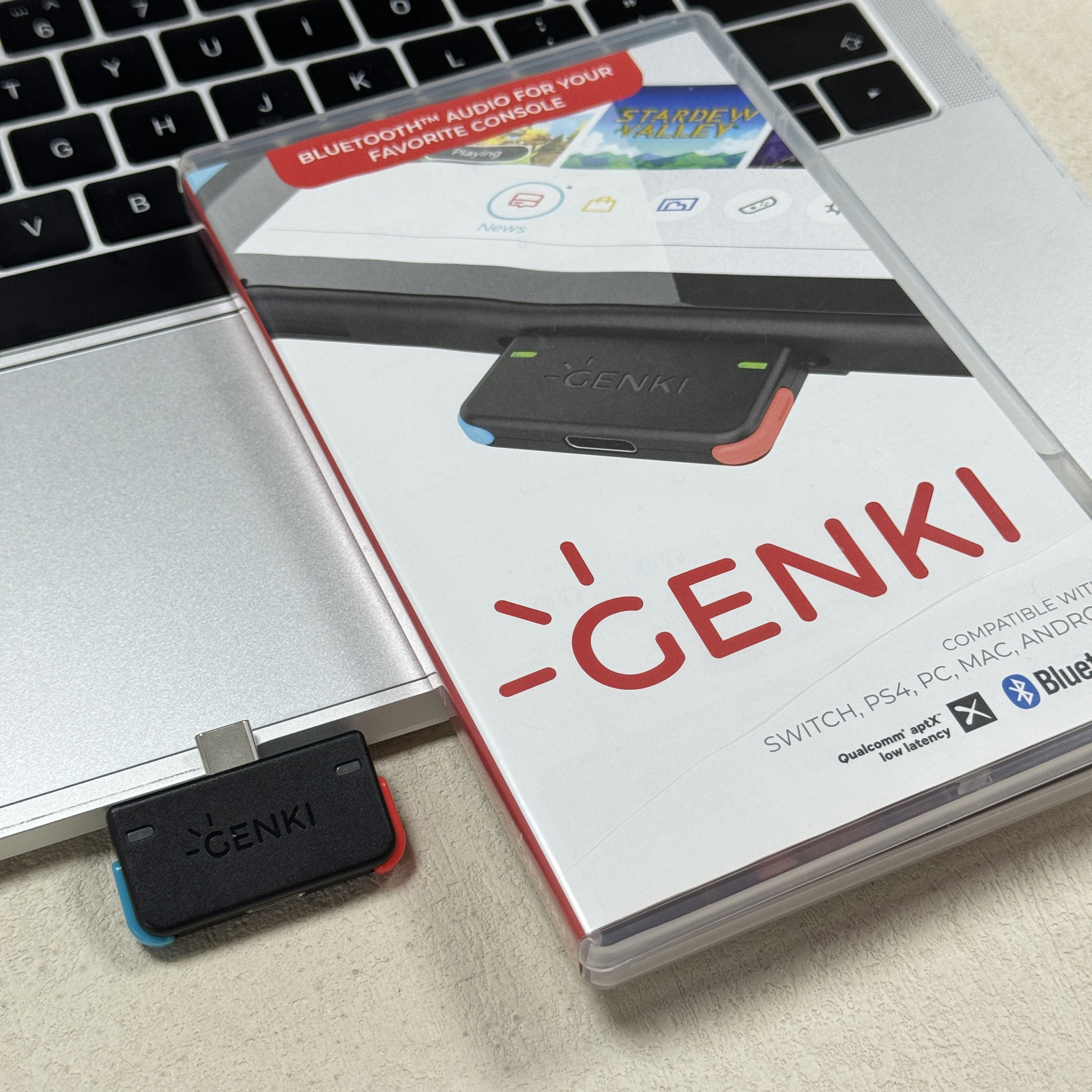 GENKI 蓝牙5.0适配器 蓝牙耳机音箱同时连接switch apt-X无损低延