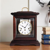 新中式 简约机械台钟德国机芯座钟黑檀木音乐报时钟表现代中堂摆件
