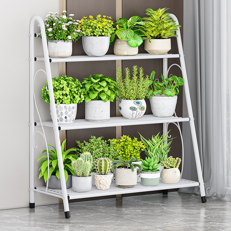 花架子客厅落地式置物架阳台多肉花几花盆托架铁艺阶梯式简约层架