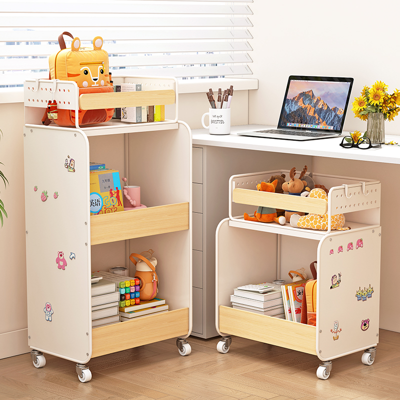 书包置物架可移动桌下多层小推车金属收纳架家用学生放书包整理架