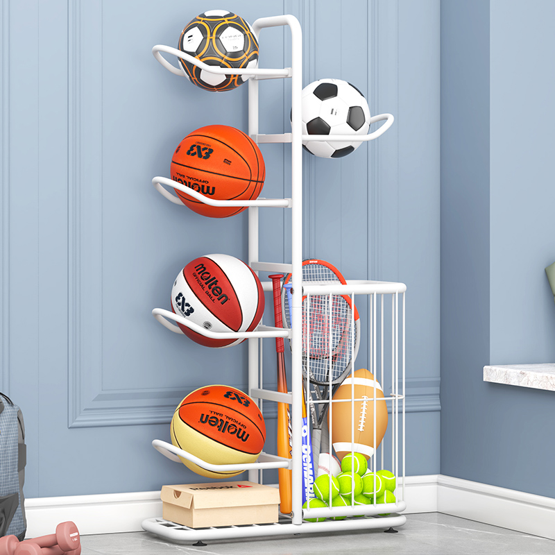 球类收纳架家用室内学校足球排球整理置物架子儿童球类多层收纳筐