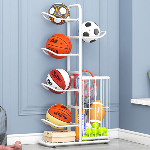 球类收纳架家用室内学校足球排球整理置物架子儿童球类多层收纳筐