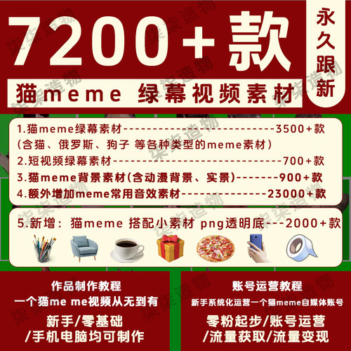 猫meme视频素材制作运营教程