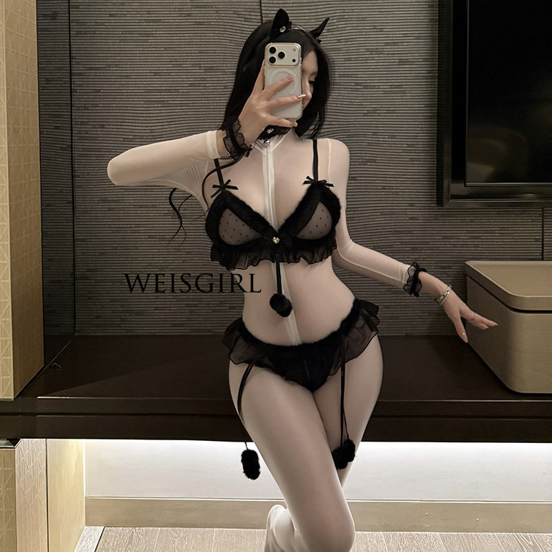 weisgirl性感猫咪制服小胸cosplay连体衣夜场辣妹兔子猫女郎套装