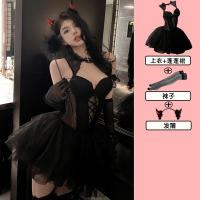 Halloween costume: Sexy dark cat girl, little devil maid, lace pure desire uniform set, cosplay bunny girl thumbnail 7