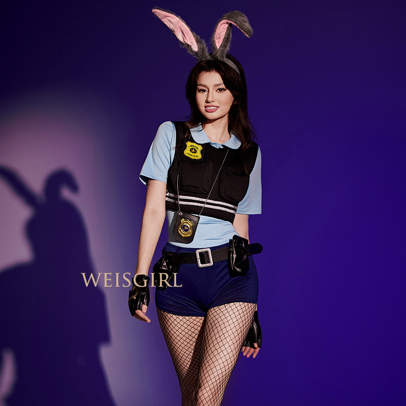 weisgirl性感搜查官兔子装小胸cos欧美风夜场兔女郎制服女警套装