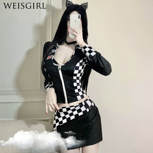 cosplay赛车女郎制服诱感性感小野猫女夜店女王套装网红纯欲兔女