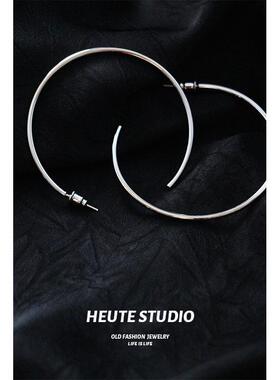 HEUTE STUDIO ins高级感 个性耳饰圆圈开口原创设计925银针耳环