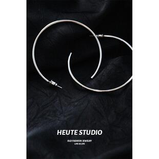 HEUTE STUDIO ins高级感 个性耳饰圆圈开口原创设计925银针耳环
