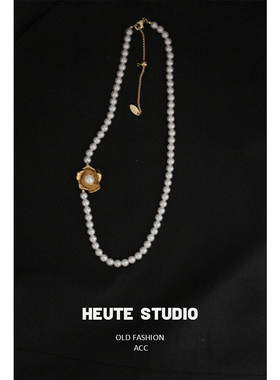 法式复古的浪漫玫瑰珍珠项链