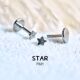 Star3mmFB21医用纯钛星星耳钉防过敏内螺纹平底杆子1.0mm养耳洞钉