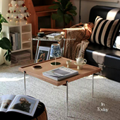 中古风茶几实木边几客厅小桌北欧风边桌轻奢风设计师小户型民宿