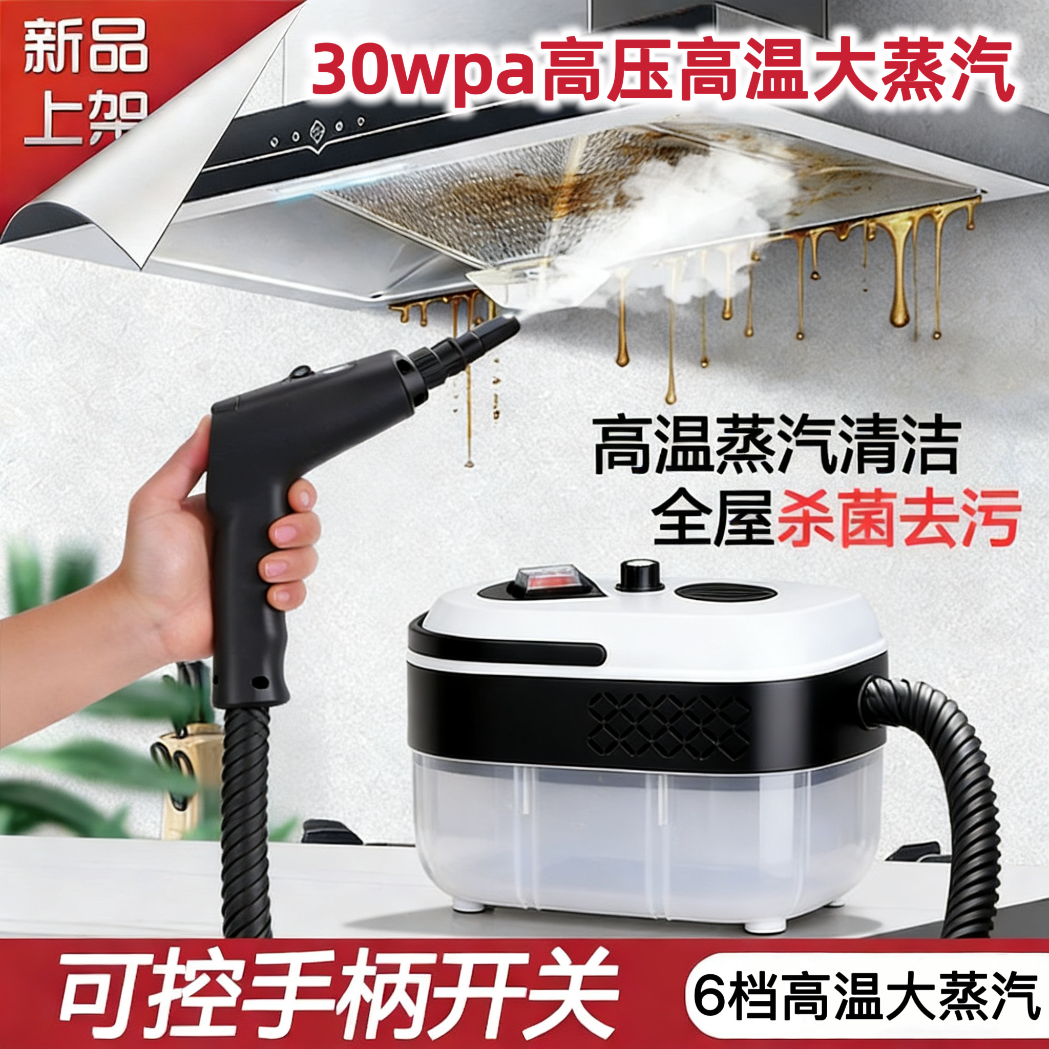 跨境新款110-240V高温高压蒸汽清洁机厨房油烟机沙发消毒清洗车