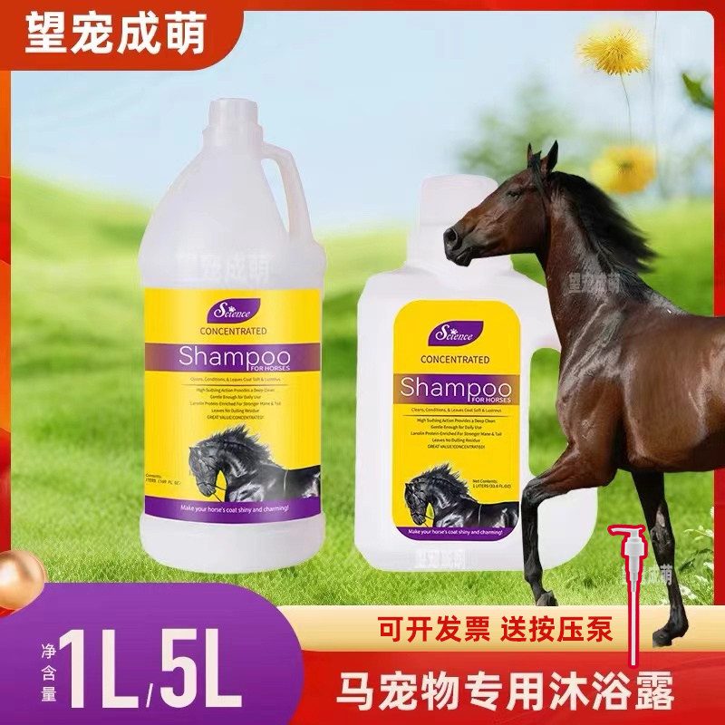 马用沐浴露 赛恩斯宠物 沐浴露马匹香波1L 5L马毛护理 洗护马毛发