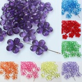 透明亚克力花瓣形状珠子20mm手工制作古风饰品材料有孔仿水晶散珠