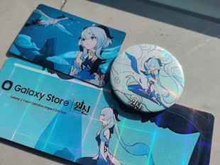 二次元原神联动三星手机甘雨镭射票胸章吧唧徽章卡贴周边收藏礼物