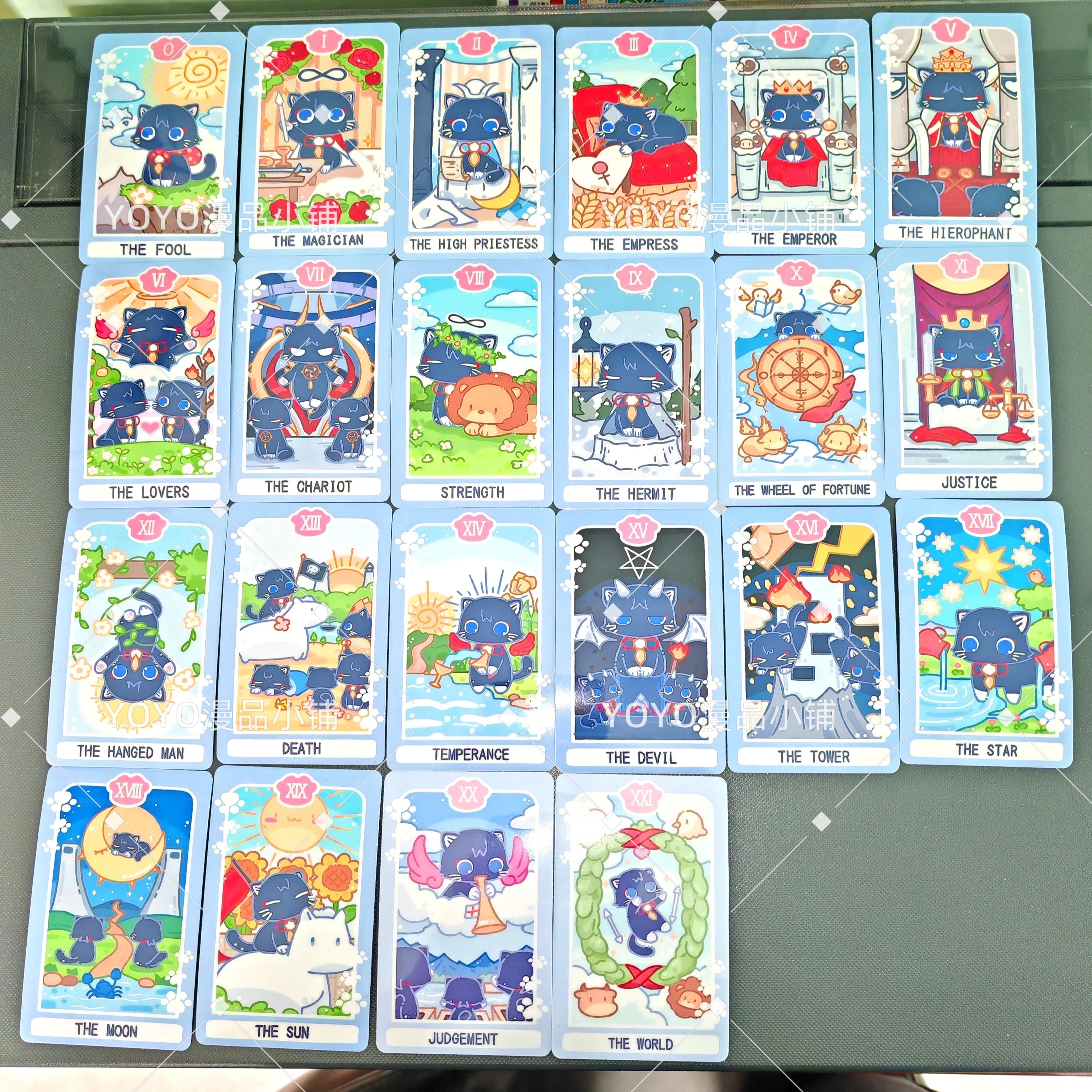 原神散兵喵塔罗牌同人卡贴收藏卡片定做周边全套22张周边送收纳盒