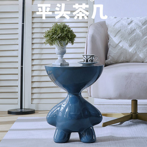 玻璃钢小茶几小人椅边几简约摆件