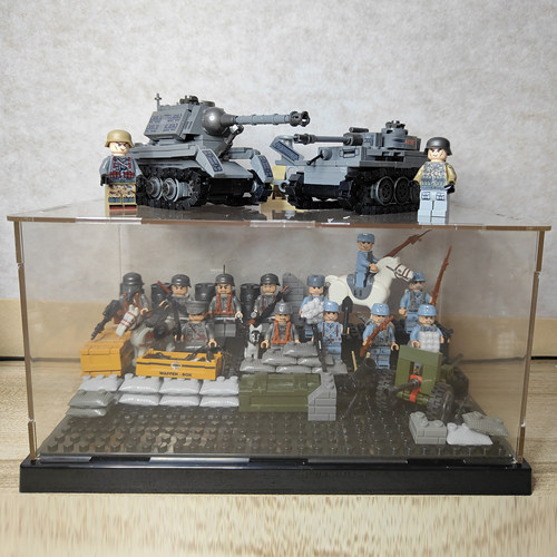 拼装积木二战军事武器人仔