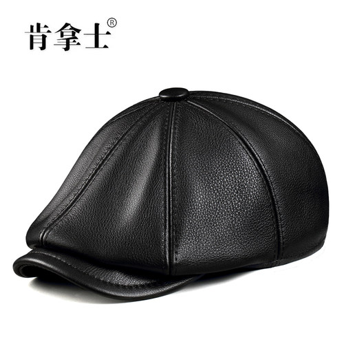 八角帽男女款头层牛皮时尚复古