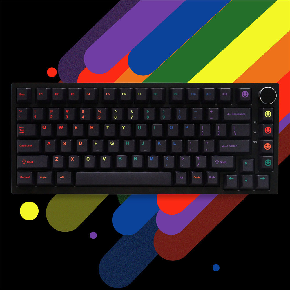 GMK午夜彩虹键帽渐变小全套原厂高度PBT热升华机械键盘帽87/96/10