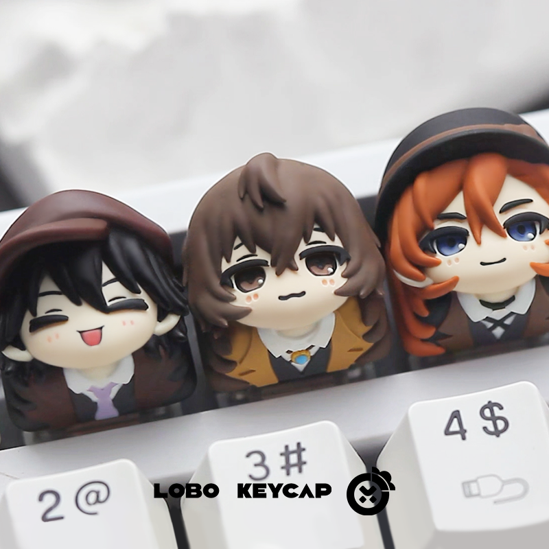 文豪野犬键帽太宰治中原中也江户川乱步可爱漫画个性机械键盘键帽