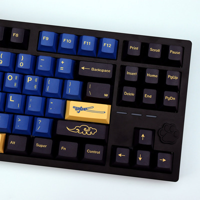 蓝武士PBT键帽热升华韩文143键原厂高度适MX轴GMK机械键盘客制化