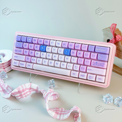 粉黛猫主题键帽PC材质雾透支持wooting EZ63MADE68 Hero68ND63夜