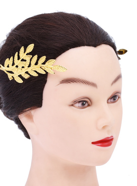 金色树叶后戴式高颅顶压发发箍女