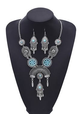 民族风长款流苏项链复古旅拍套装