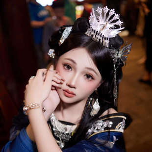 苗疆少女头饰彝族贵州苗银复古侗族发簪凤凰银饰发钗舞台演出配饰