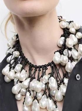 新款跨境异形时尚高级仿珍珠项链