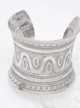 民族风复古菱形花纹手镯吉普赛