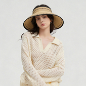 简约经典 饰边便携遮阳空顶草帽